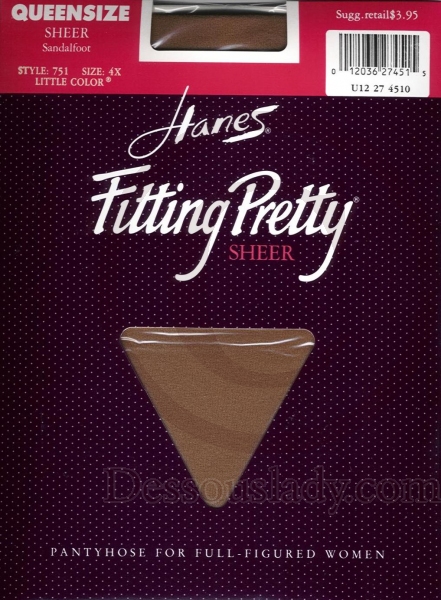 Hanes 751 Fitting Pretty Nylon Strumpfhose Queen 4X