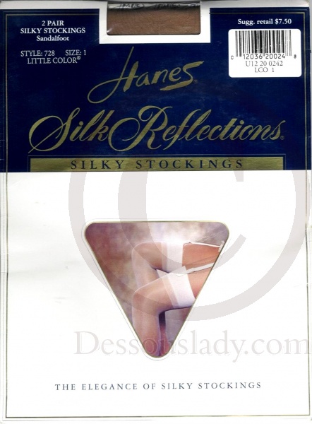 2 Paar Hanes US Silk Nylonstrümpfe Sandalfoot