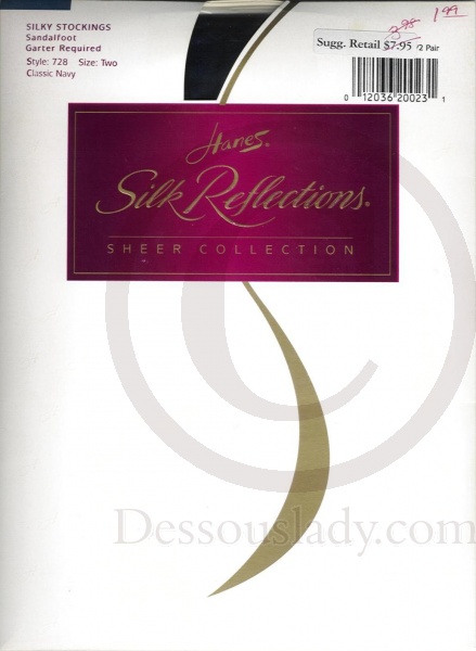 2 Pair Hanes Silk Rerfections Stockings 728