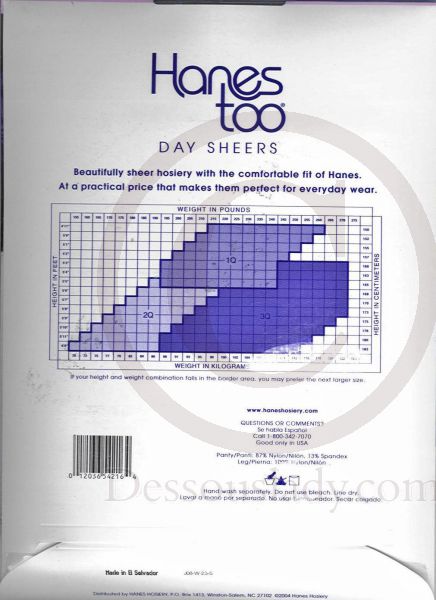 Hanes Too E55 sehr edele schwarze US Strumpfhose 3Q
