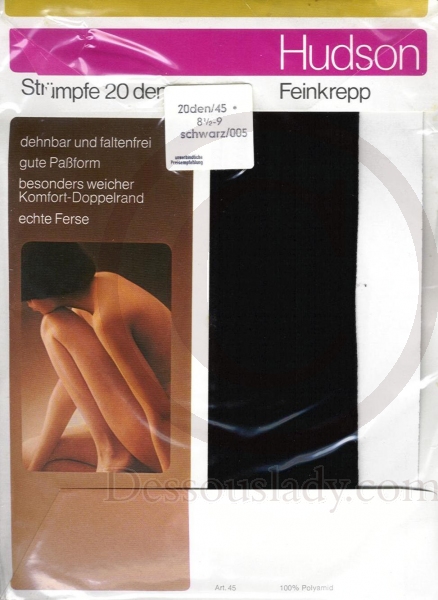 Hudson Schwarze Feinkrepp Strümpfe Gr. 8,5-9