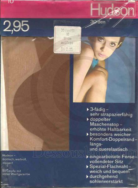 Hudson Vintage 91 cm Feinstrümpfe Nylons 10 XXL