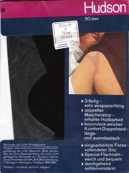 Hudson 30 den Vintage Stockings Sz 9