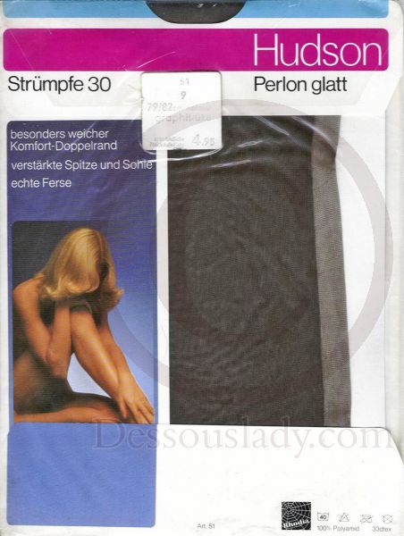 Hudson Perlon Seamfree Stockings Sz 9 L