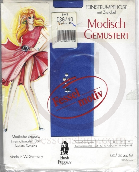 Strumpfhose modisch gemustert Blau Gr. 36-40