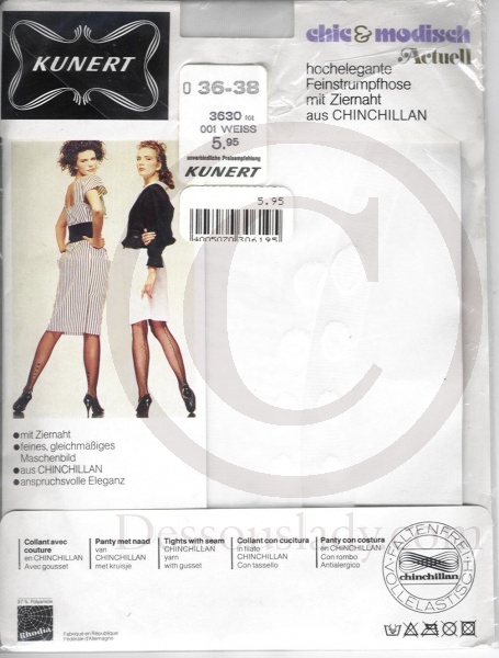 Kunert Ziernaht Strumpfhose Weiss Gr. 36-38