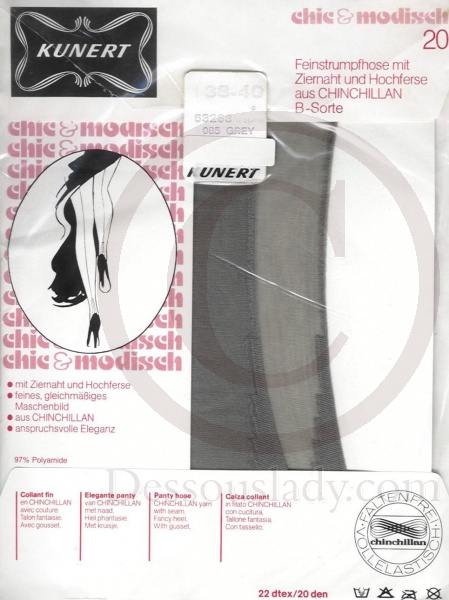 Kunert Ziernaht Strumpfhose Grau Gr. 38-40