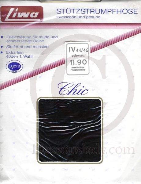 Liwa Stützstrumpfhose 40 Den Schwarz