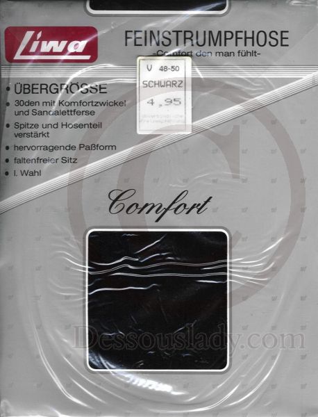 Liwa Comfort schwarze alte Feinstrumpfhose Nylons