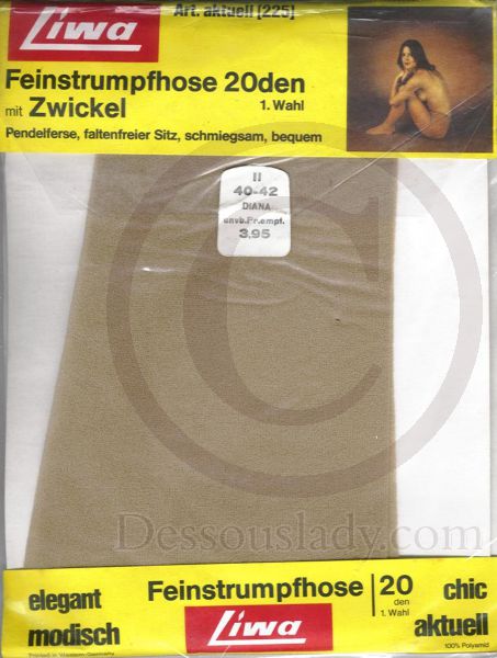 Liwa 225 alte Feinstrumpfhose Nylons Braun 20 den