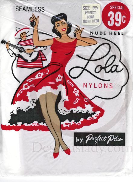 Lola Vintage US Nylon Stockings Nude Heel 9,5