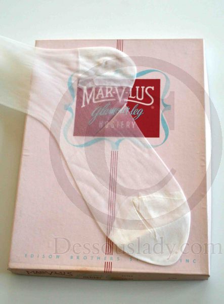 Marvlus White Nylon Stockings RHT Sz 9,5