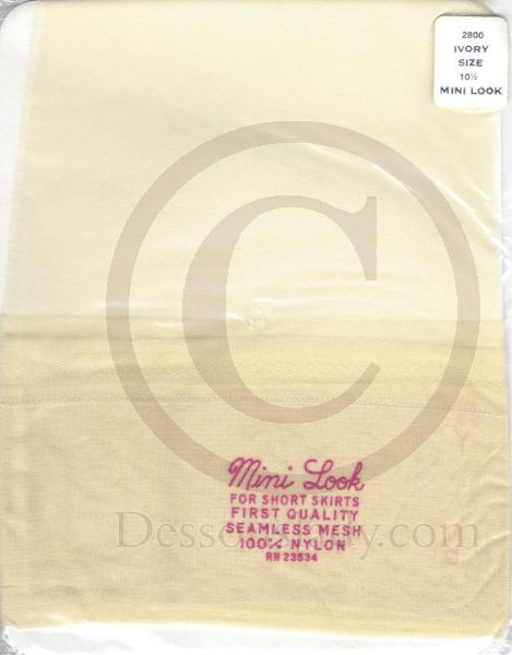 Mini Look nice Vintage US Nylon Stockings Ivory Sz 10,5