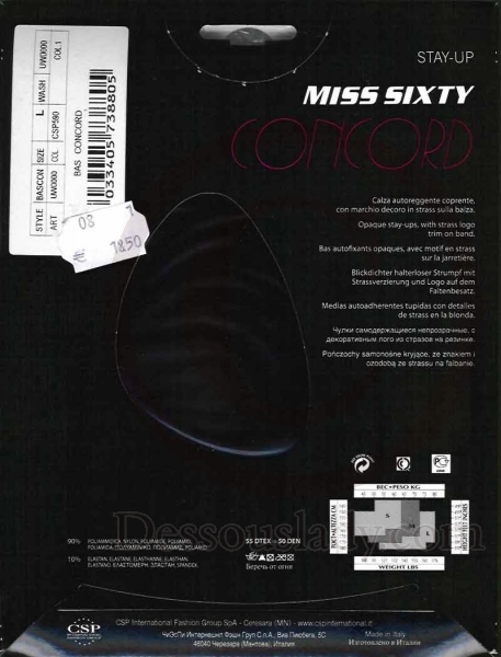 Miss Sixty Concord Stay-Up Seamless Stockings Black