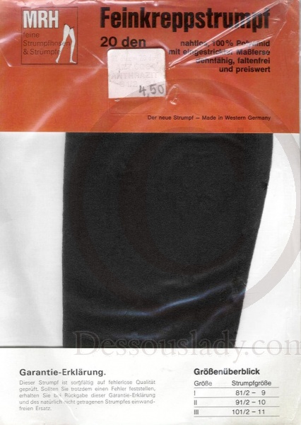 MRH Old Seamless Krepp Stockings Sz 8,5-9