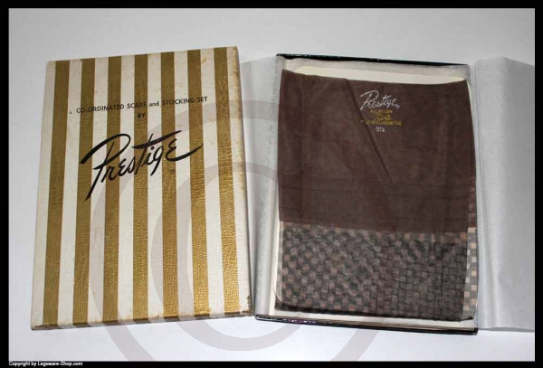 Prestige Harlequin Design Vintage Nylonstrümpfe US 9,5 M mit BOX