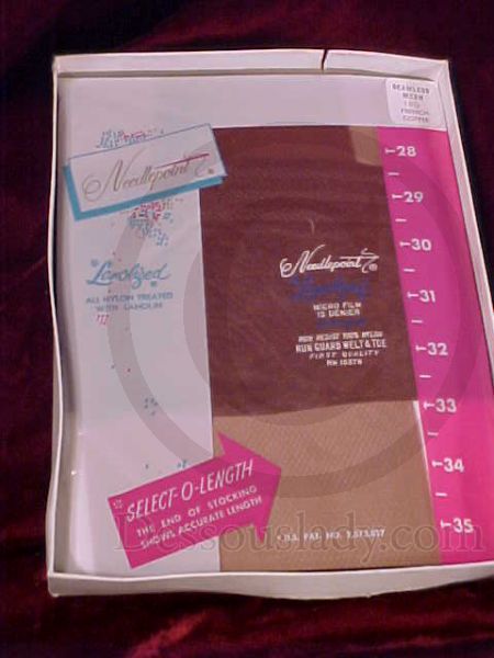 Needlepoint echte alte US Nylonstrümpfe US 11 M