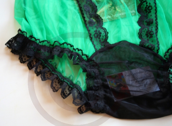 Sissi Style Nylonhöschen Grün-Schwarz 3XL