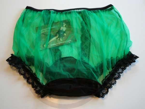 Sissi Style Nylonhöschen Grün-Schwarz 3XL
