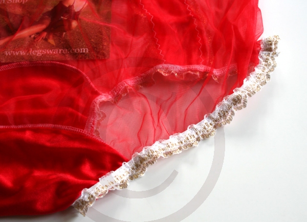 Rotes Sexy Retro Style Nylon Höschen XL