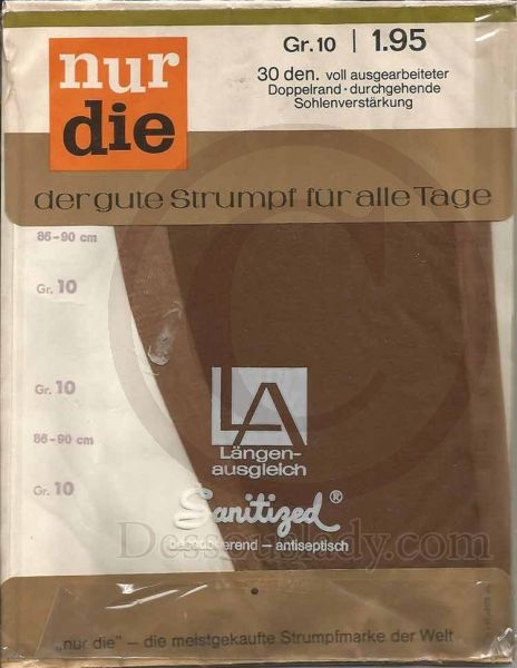 Nur Die Vintage Brown Stockings Nylons Size 10 XL