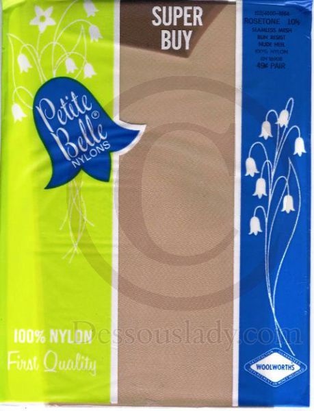 Petite Belle braune Nahtlose US Nylons Größe 10,5