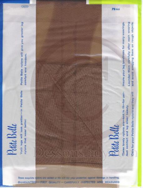 Petite Belle braune Nahtlose US Nylons Größe 10,5