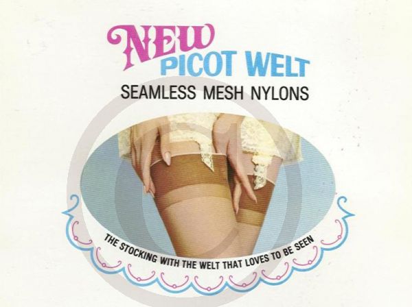 Picot Welt echte alte US-Nylons Gr.9