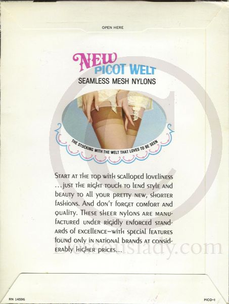 Picot Welt echte alte US-Nylons Gr.9