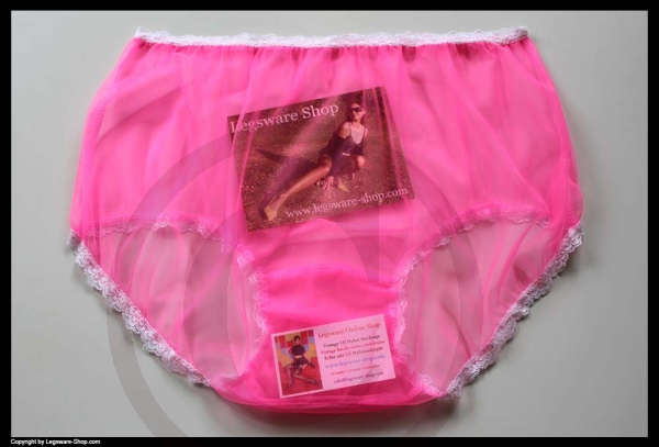 Sheer Vintage Style Pink Glo Nylon Panty Brief
