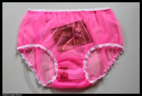 Sheer Vintage Style Pink Glo Nylon Panty Brief