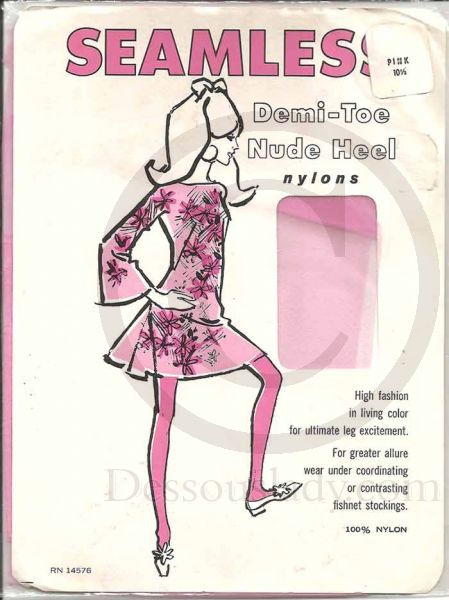 Seamless US Nylon Stockings RT Pink 10,5