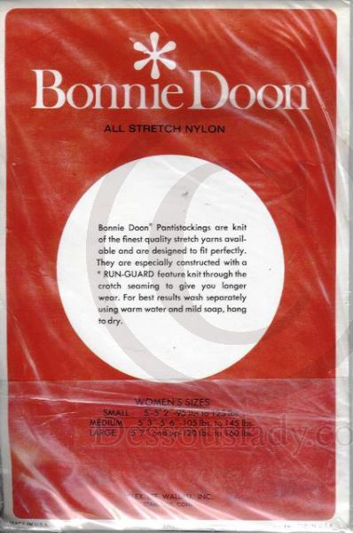 Retro Panty Hose Black Medium Bonnie Doon