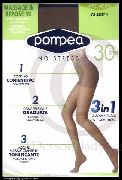 Pompea support Pantyhose Tights Nylons 30 Den