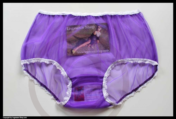 Sheer Vintage Style Purple Rain Nylon Panty Brief