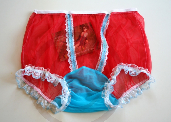 Reizvolles Pin Up Style Nylonhöschen Rot XL