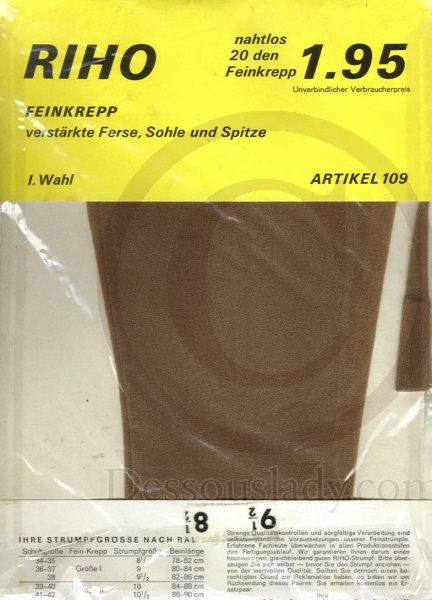 RIHO Feinkrepp-Strümpfe nahtlos Gr. 8,5-9,5