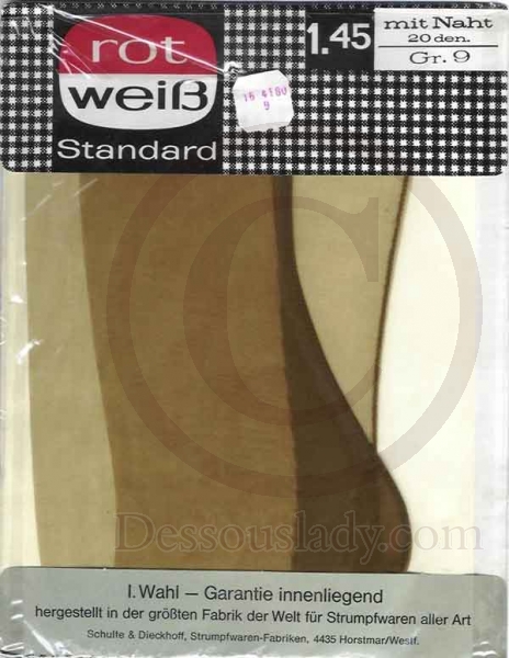 Rot Weiss Seamed Nylon Stockings Sz 9