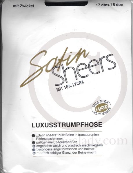 Satin Sheers Black Nylon Pantyhose 15 Den Nylons