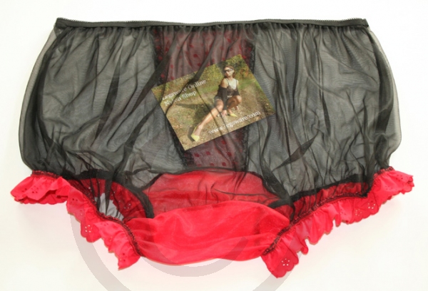 Pin-Up Style Sheer Black Nylon Panty Large