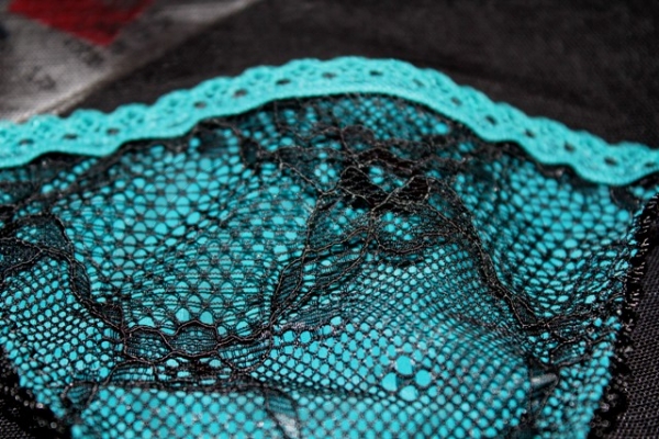 Sexy transparenter schwarzer Spitzen Damenslip