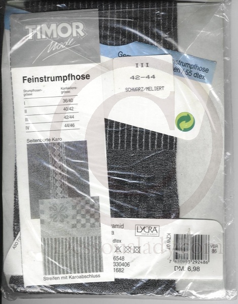 50 Den Muster Deckstrumpfhose mit Lycra 42-44