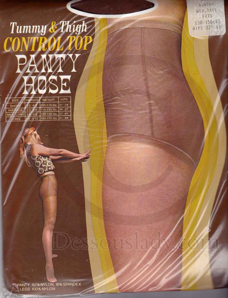 Tummy Pantyhose Vintage US Sheer Nylon Suntone