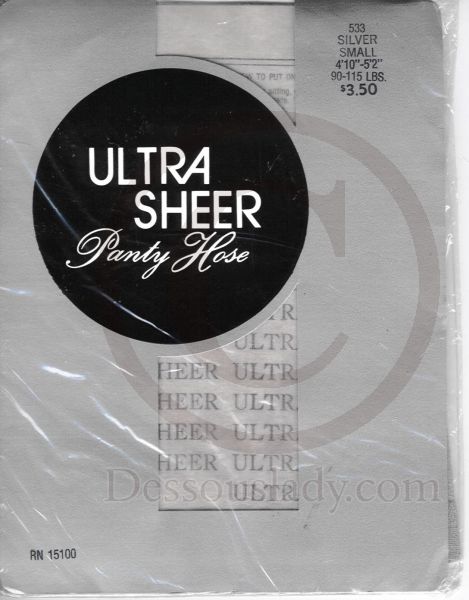 Ultra dünne US Vintage Nylonstrumpfhose Silbern