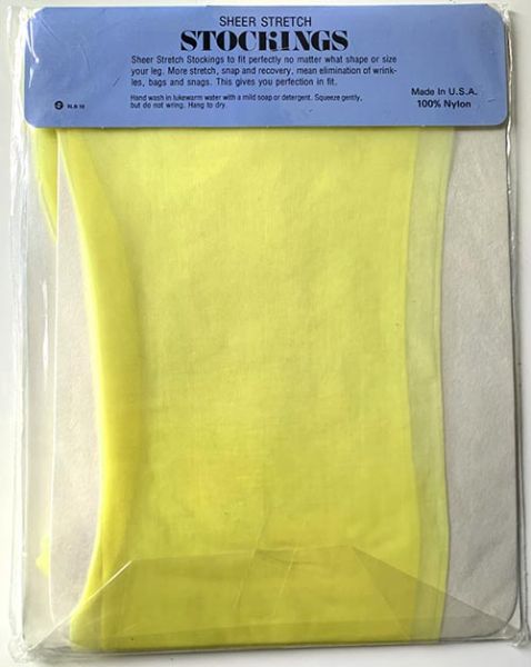 Gelbe Vintage Strümpfe Größe 9,5-10 Sandalfoot