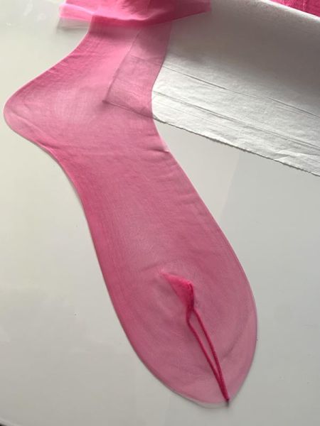 Albert's Vintage Nylonstrümpfe Pink Barefoot Nylons US 10 M