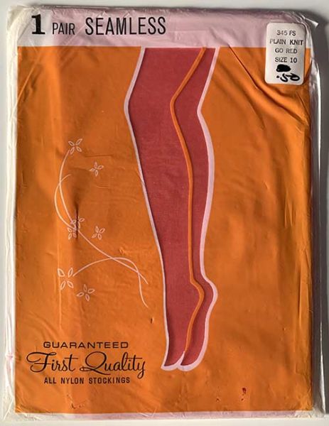 Nahtlose Vintage Nylonstrümpfe Nylons Rot US 10