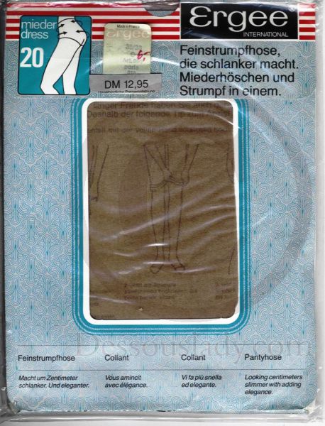 Vintage Nylon Pantyhose Tights Ergee Brown