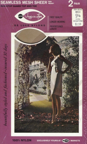 Virginia Lee 2 Paar Nylon Strümpfe Grösse US 9,5