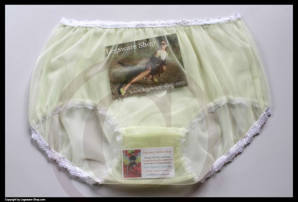 Sheer Vintage Style Yellow Submarine Nylon Panty Brief